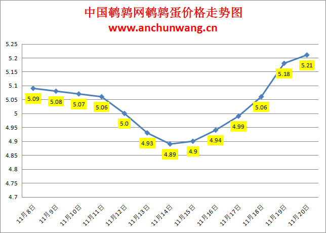 2023.11.20中国鹌鹑网全国鹌鹑蛋价格报价